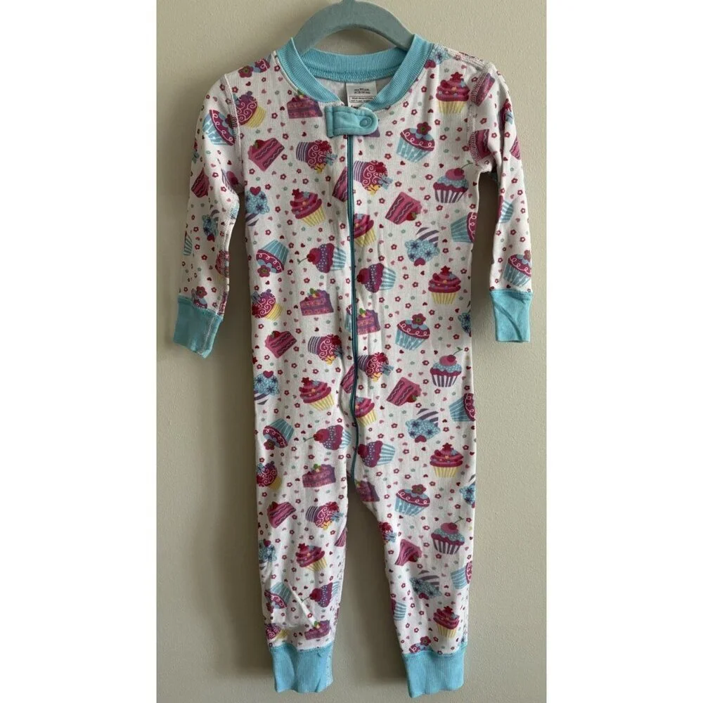 HANNA ANDERSSON ORGANIC BABY Side Zip Sleeper Pink Cupcake 18-24 M Birthday